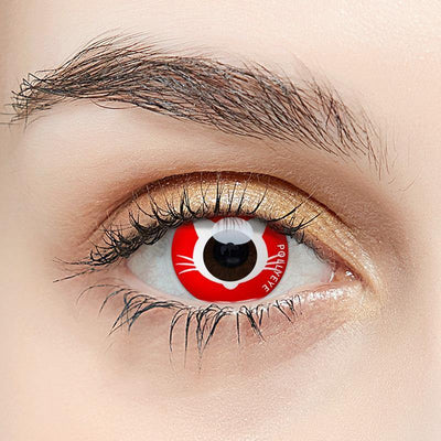Pollyeye Red Cat Colored Contact Lenses