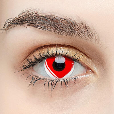 Pollyeye Red Heart Colored Contact Lenses