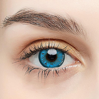 Pollyeye Love Words Blue Colored Contact Lenses