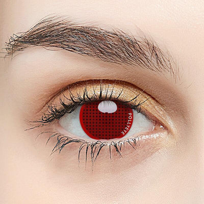 Pollyeye Mesh Red Colored Contact Lenses