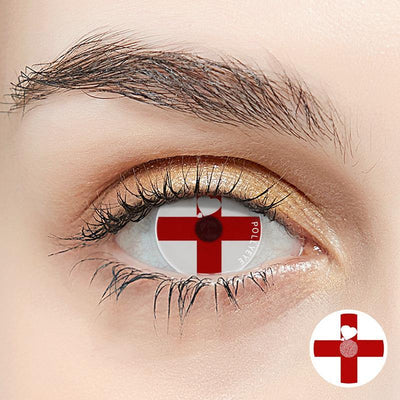 Pollyeye Red Cross Heart  Colored Contact Lenses - POLLYEYE.COM
